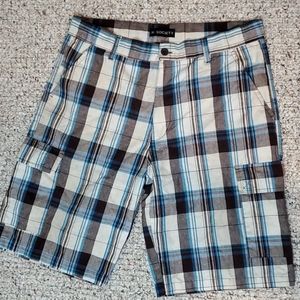 N15 Society size 36 plaid cargo shorts